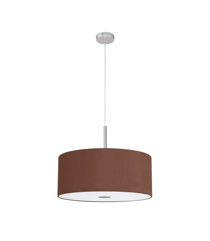 Baymont Polished Chrome 5 Light E27 Single Pendant With 60cm x 22cm Dual Faux Silk Shade Cocoa/Grecian Bronze-5