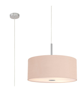 Baymont Polished Chrome 5 Light E27 Single Pendant With 60cm x 22cm Dual Faux Silk Shade Antique Gold/Ruby-1