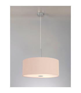 Baymont Polished Chrome 5 Light E27 Single Pendant With 60cm x 22cm Dual Faux Silk Shade Antique Gold/Ruby-2