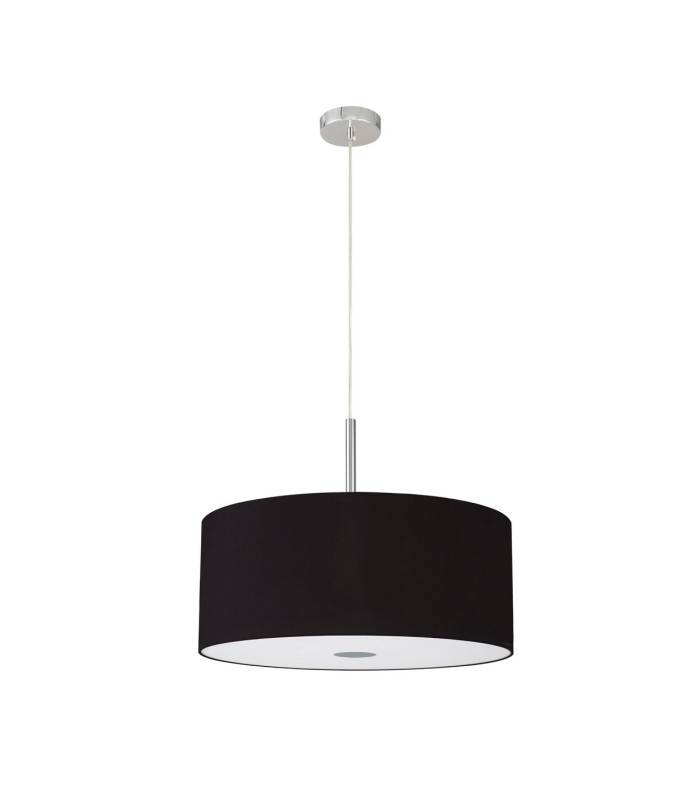 Baymont Polished Chrome 5 Light E27 Single Pendant With 60cm x 22cm Dual Faux Silk Shade Black/Green Olive-5