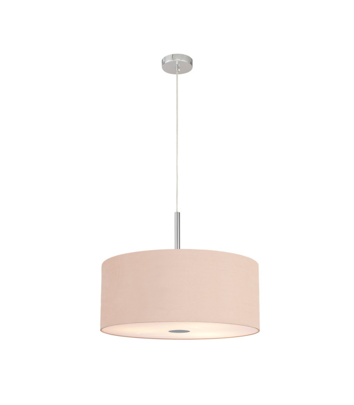 Baymont Polished Chrome 5 Light E27 Single Pendant With 60cm x 22cm Dual Faux Silk Shade Antique Gold/Ruby-4