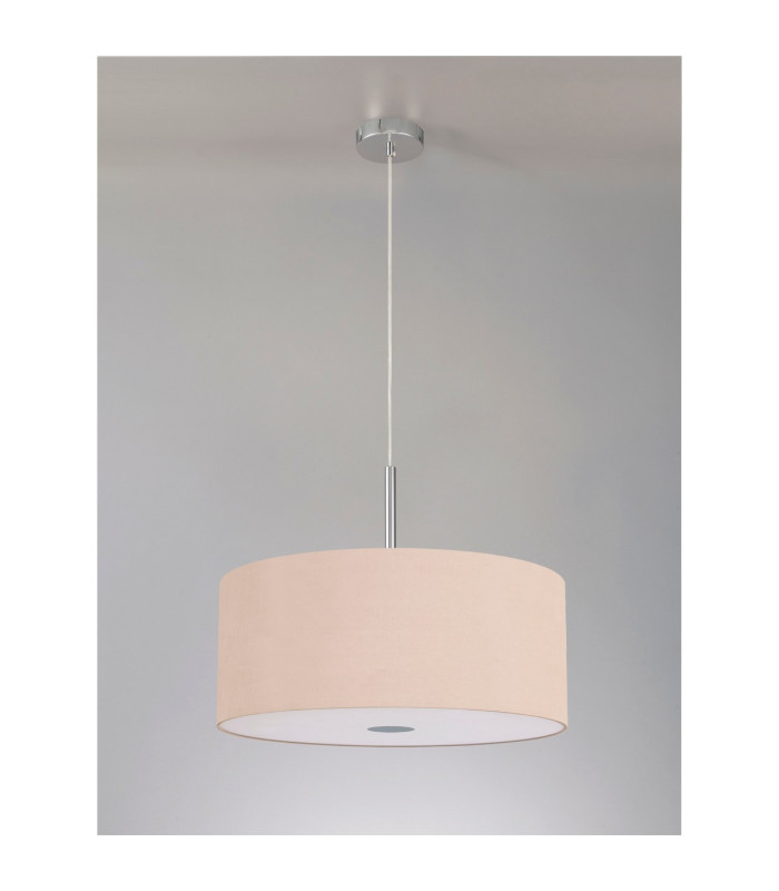 Baymont Polished Chrome 5 Light E27 Single Pendant With 60cm x 22cm Dual Faux Silk Shade Antique Gold/Ruby-14