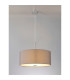 Baymont Polished Chrome 5 Light E27 Single Pendant With 60cm x 22cm x 22cm Faux Silk Shade Grey/White Laminate-2
