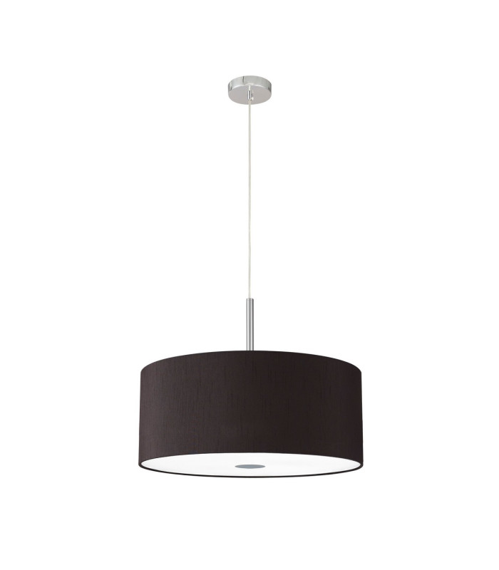 Baymont Polished Chrome 5 Light E27 Single Pendant With 60cm x 22cm x 22cm Faux Silk Shade Black/White Laminate-5