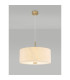 Baymont Antique Brass 5 Light E27 Single Pendant With 60cm x 22cm Faux Silk Shade Ivory Pearl/White Laminate-2