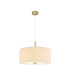 Baymont Antique Brass 5 Light E27 Single Pendant With 60cm x 22cm Faux Silk Shade Ivory Pearl/White Laminate-4
