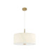 Baymont Antique Brass 5 Light E27 Single Pendant With 60cm x 22cm Faux Silk Shade Ivory Pearl/White Laminate-5