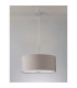 Baymont Polished Chrome 5 Light E27 Single Pendant With 60cm x 22cm x 22cm Faux Silk Shade Grey/White Laminate-14