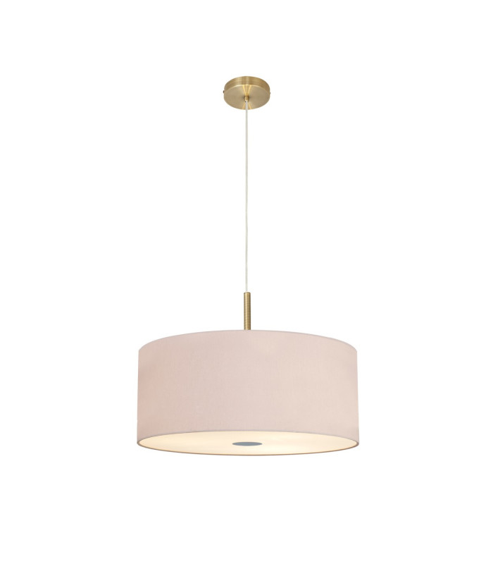 Baymont Antique Brass 5 Light E27 Single Pendant With 60cm x 22cm Dual Faux Silk Shade Nude Beige/Moonlight-4