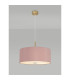 Baymont Antique Brass 5 Light E27 Single Pendant With 60cm x 22cm Dual Faux Silk Shade Taupe/Halo Gold-2