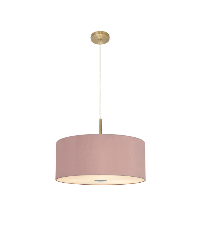 Baymont Antique Brass 5 Light E27 Single Pendant With 60cm x 22cm Dual Faux Silk Shade Taupe/Halo Gold-4