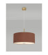 Baymont Antique Brass 5 Light E27 Single Pendant With 60cm x 22cm Dual Faux Silk Shade Raw Cocoa/Grecian Bronze-2