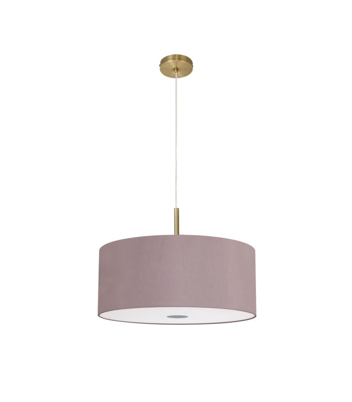 Baymont Antique Brass 5 Light E27 Single Pendant With 60cm x 22cm Dual Faux Silk Shade Taupe/Halo Gold-5