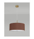 Baymont Antique Brass 5 Light E27 Single Pendant With 60cm x 22cm Dual Faux Silk Shade Raw Cocoa/Grecian Bronze-14