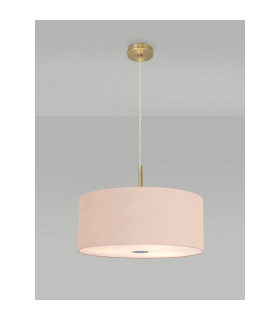 Baymont Antique Brass 5 Light E27 Single Pendant With 60cm x 22cm Dual Faux Silk Shade Antique Gold/Ruby-2