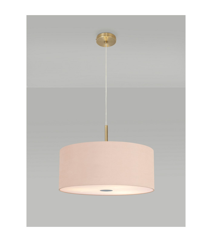 Baymont Antique Brass 5 Light E27 Single Pendant With 60cm x 22cm Dual Faux Silk Shade Antique Gold/Ruby-2
