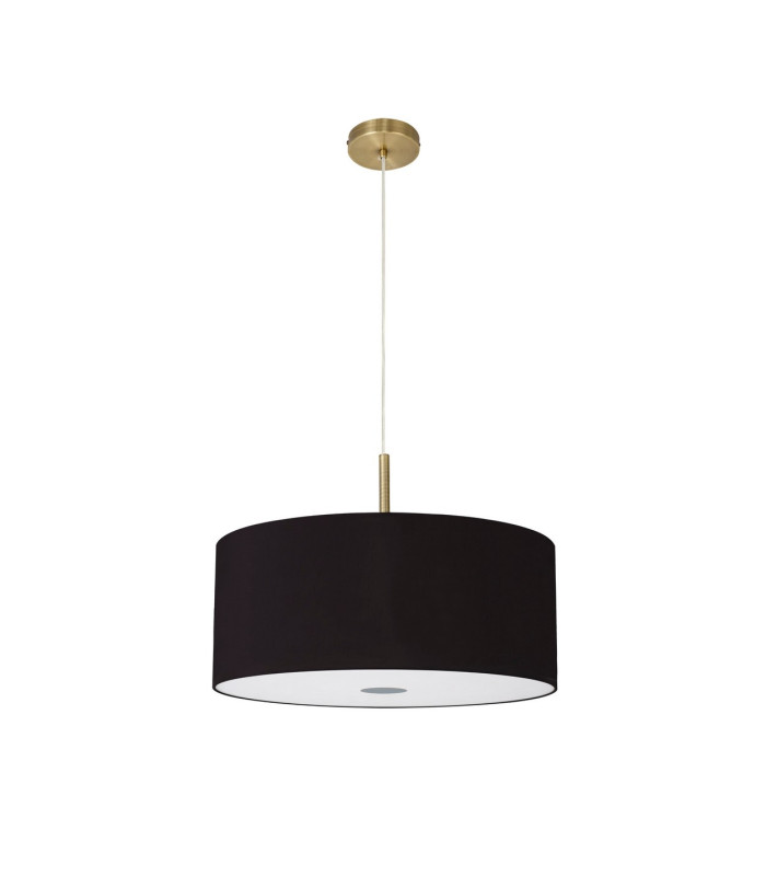 Baymont Antique Brass 5 Light E27 Single Pendant With 60cm x 22cm Dual Faux Silk Shade Black/Green Olive-5