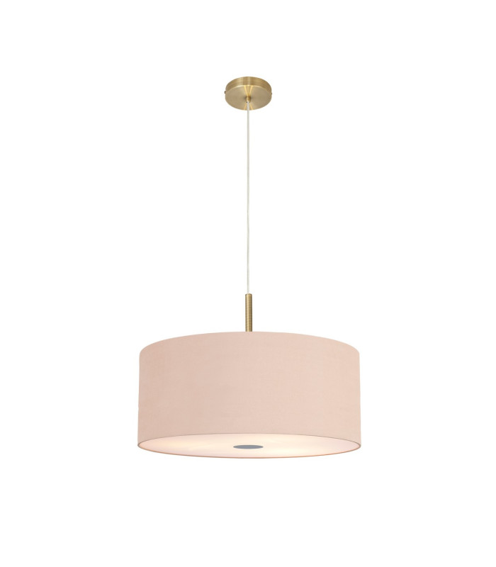 Baymont Antique Brass 5 Light E27 Single Pendant With 60cm x 22cm Dual Faux Silk Shade Antique Gold/Ruby-4