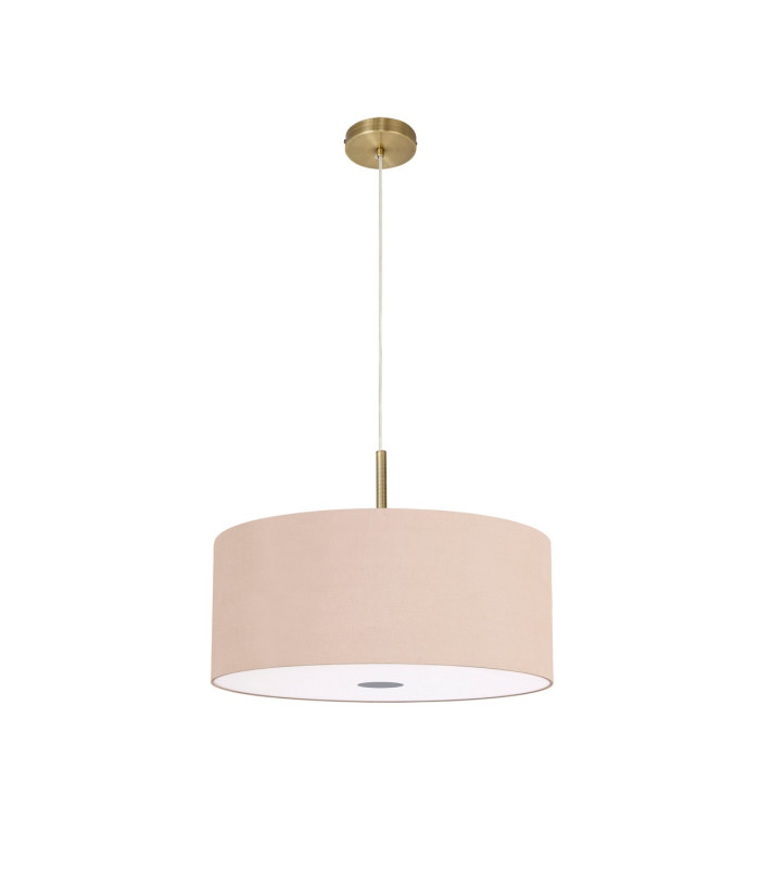 Baymont Antique Brass 5 Light E27 Single Pendant With 60cm x 22cm Dual Faux Silk Shade Antique Gold/Ruby-5