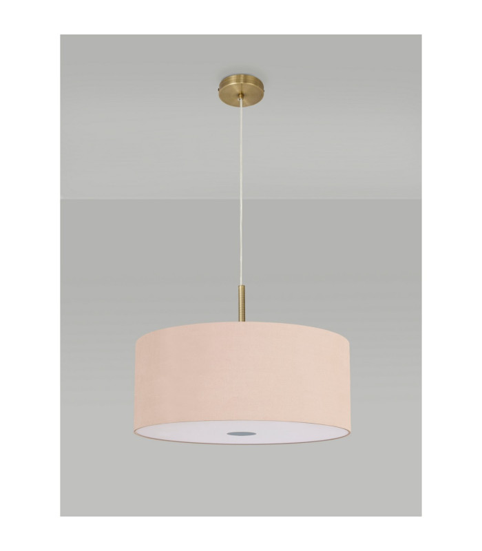 Baymont Antique Brass 5 Light E27 Single Pendant With 60cm x 22cm Dual Faux Silk Shade Antique Gold/Ruby-14