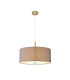 Baymont Antique Brass 5 Light E27 Single Pendant With 60cm x 22cm Faux Silk Shade Grey/White Laminate-4