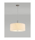 Baymont Satin Nickel 5 Light E27 Single Pendant With 60cm x 22cm Faux Silk Shade Ivory Pearl/White Laminate-2