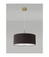 Baymont Antique Brass 5 Light E27 Single Pendant With 60cm x 22cm Faux Silk Shade Black/White Laminate-14
