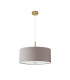 Baymont Antique Brass 5 Light E27 Single Pendant With 60cm x 22cm Faux Silk Shade Grey/White Laminate-5