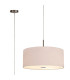 Baymont Satin Nickel 5 Light E27 Single Pendant With 60cm x 22cm Dual Faux Silk Shade Nude Beige/Moonlight-1