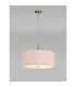 Baymont Satin Nickel 5 Light E27 Single Pendant With 60cm x 22cm Dual Faux Silk Shade Nude Beige/Moonlight-2