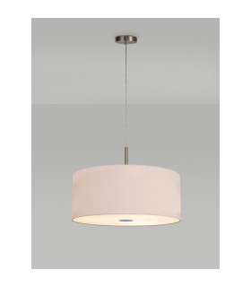 Baymont Satin Nickel 5 Light E27 Single Pendant With 60cm x 22cm Dual Faux Silk Shade Nude Beige/Moonlight-2