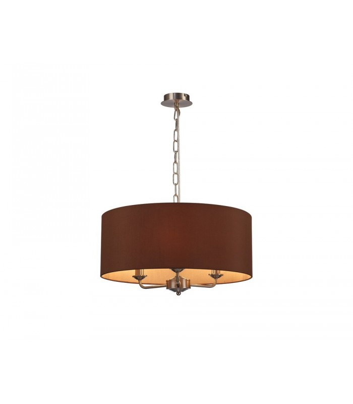 Round Cylinder, 500 x 200mm Dual Faux Silk Fabric Shade, Raw Cocoa, Grecian Bronze - 6