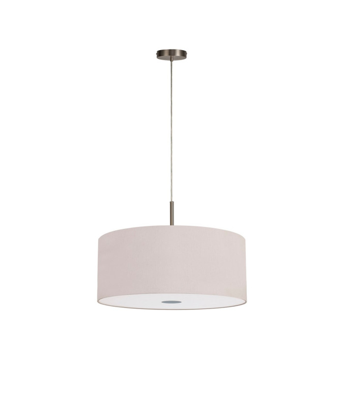 Baymont Satin Nickel 5 Light E27 Single Pendant With 60cm x 22cm Dual Faux Silk Shade Nude Beige/Moonlight-5