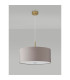 Baymont Antique Brass 5 Light E27 Single Pendant With 60cm x 22cm Faux Silk Shade Grey/White Laminate-14