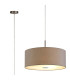 Baymont Satin Nickel 5 Light E27 Single Pendant With 60cm x 22cm Dual Faux Silk Shade Taupe/Halo Gold-1