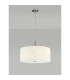 Baymont Satin Nickel 5 Light E27 Single Pendant With 60cm x 22cm Faux Silk Shade Ivory Pearl/White Laminate-14