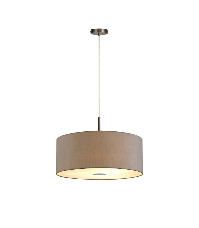 Baymont Satin Nickel 5 Light E27 Single Pendant With 60cm x 22cm Dual Faux Silk Shade Taupe/Halo Gold-4