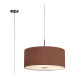 Baymont Satin Nickel 5 Light E27 Single Pendant With 60cm x 22cm Dual Faux Silk Shade Raw Cocoa/Grecian Bronze-1