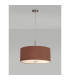 Baymont Satin Nickel 5 Light E27 Single Pendant With 60cm x 22cm Dual Faux Silk Shade Raw Cocoa/Grecian Bronze-2