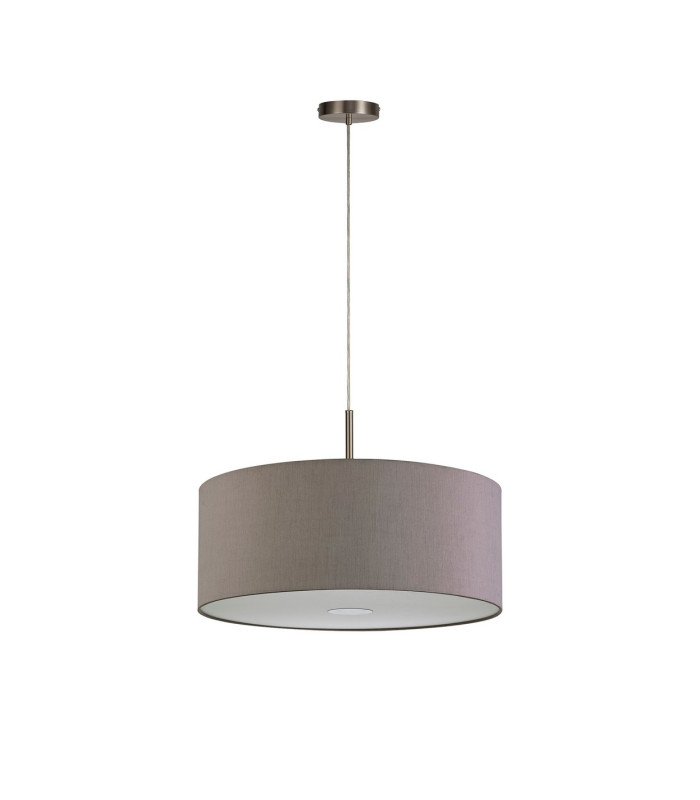 Baymont Satin Nickel 5 Light E27 Single Pendant With 60cm x 22cm Dual Faux Silk Shade Taupe/Halo Gold-5