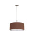 Baymont Satin Nickel 5 Light E27 Single Pendant With 60cm x 22cm Dual Faux Silk Shade Raw Cocoa/Grecian Bronze-5