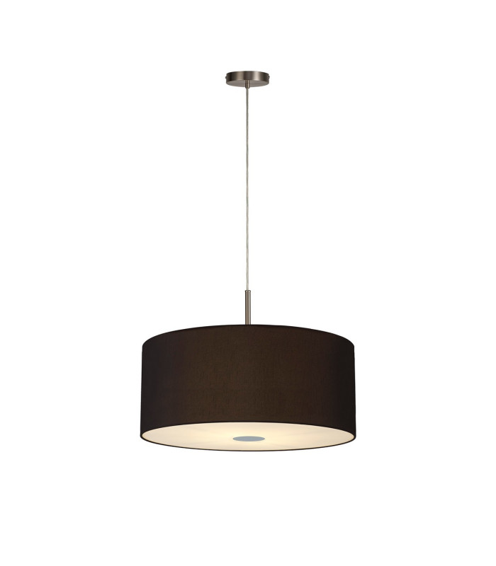 Baymont Satin Nickel 5 Light E27 Single Pendant With 60cm x 22cm Dual Faux Silk Shade Midnight Black/Green Olive-4
