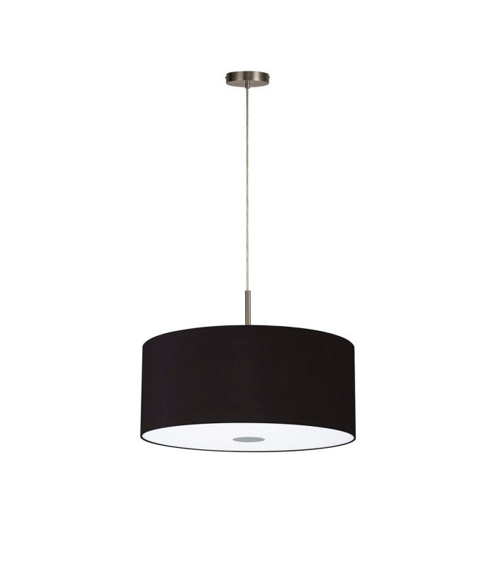 Baymont Satin Nickel 5 Light E27 Single Pendant With 60cm x 22cm Dual Faux Silk Shade Midnight Black/Green Olive-5