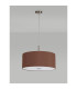 Baymont Satin Nickel 5 Light E27 Single Pendant With 60cm x 22cm Dual Faux Silk Shade Raw Cocoa/Grecian Bronze-14