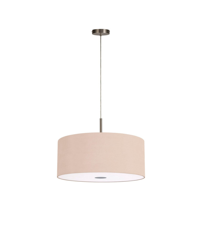Baymont Satin Nickel 5 Light E27 Single Pendant With 60cm x 22cm Dual Faux Silk Shade Antique Gold/Ruby-5