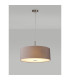 Baymont Satin Nickel 5 Light E27 Single Pendant With 60cm x 22cm Faux Silk Shade Grey/White Laminate-2