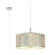Baymont Polished Chrome 5 Light E27 Single Pendant With 60cm x 22cm Silver Leaf Shade-1