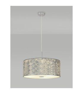 Baymont Polished Chrome 5 Light E27 Single Pendant With 60cm x 22cm Silver Leaf Shade-2