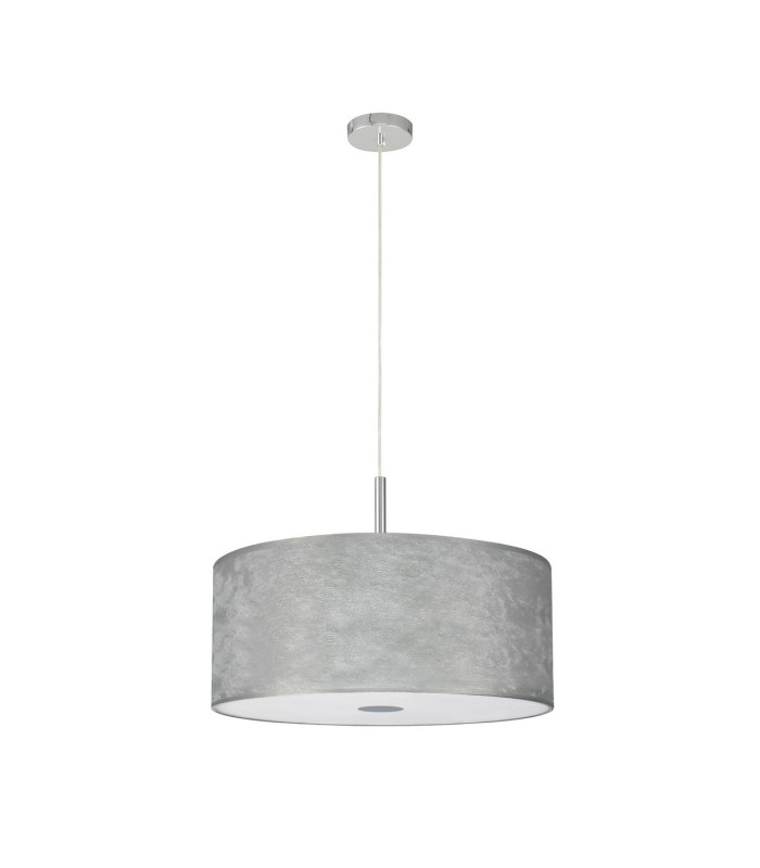 Baymont Polished Chrome 5 Light E27 Single Pendant With 60cm x 22cm Silver Leaf Shade-5