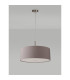 Baymont Satin Nickel 5 Light E27 Single Pendant With 60cm x 22cm Faux Silk Shade Grey/White Laminate-14